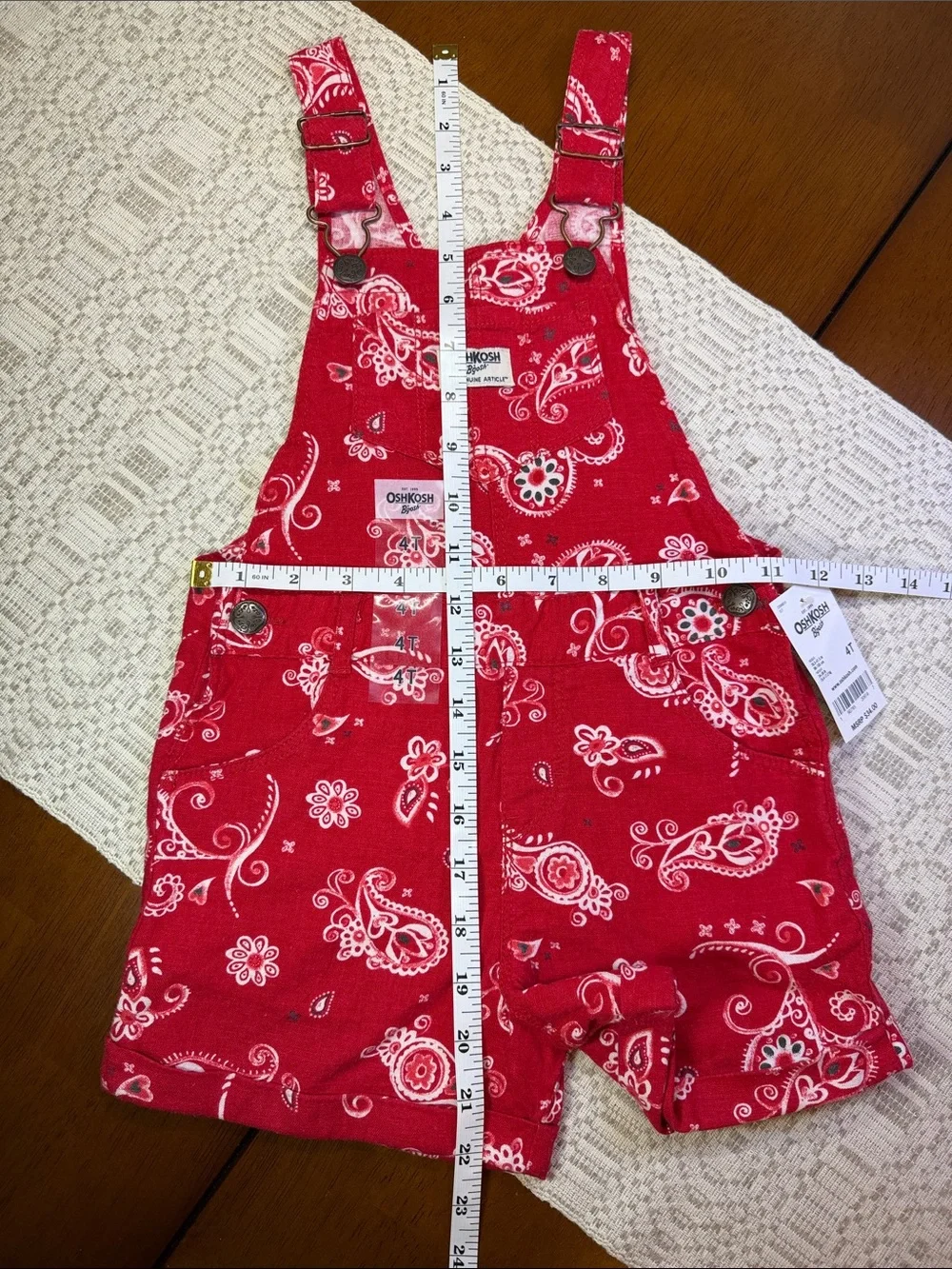Girls’ OshKosh B'gosh Shortalls Overalls Size 4T